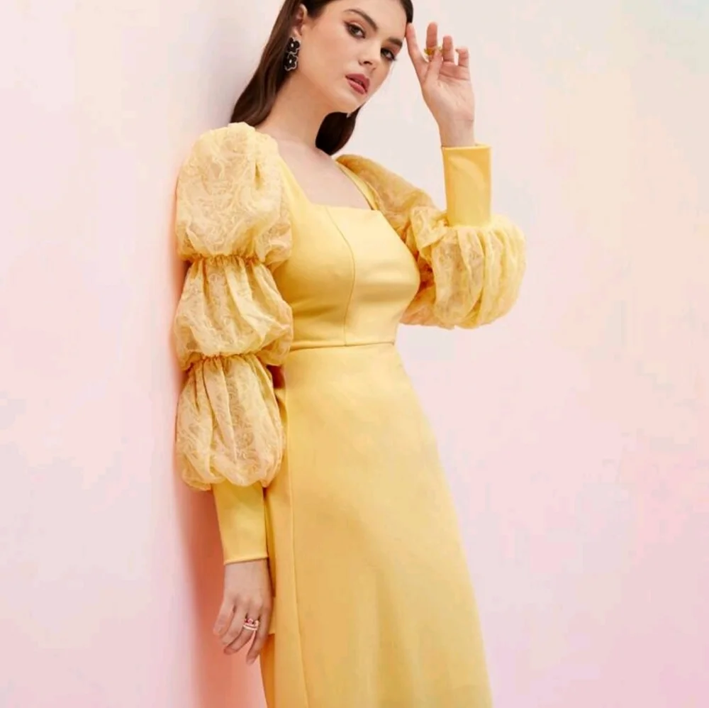SHEIN Yellow Long Sleeve Dress - Picture 3 of 10